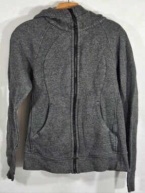 Heathered gray Lululemon zip hoodie size 6